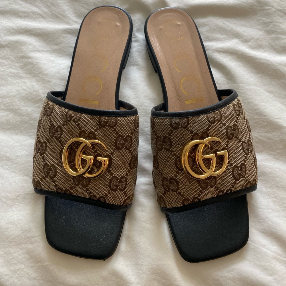 Gucci Brown and Black Sandals